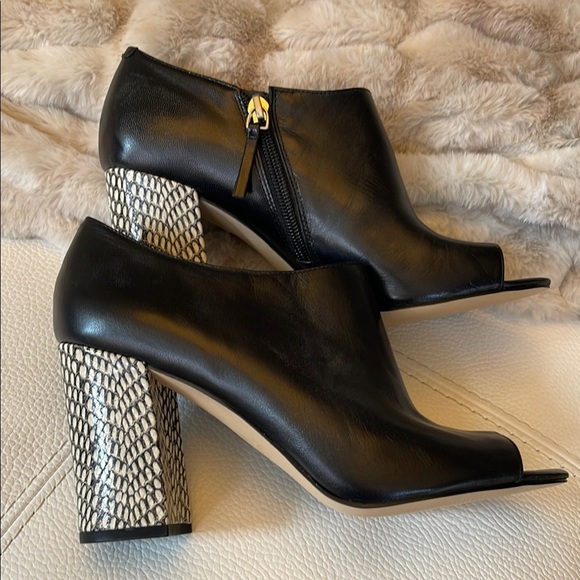 Nine West Black Peep Toe Ankle Boots - Picture 3 of 8